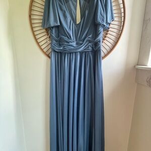 David's Bridal Soft Blue Maxi Dress